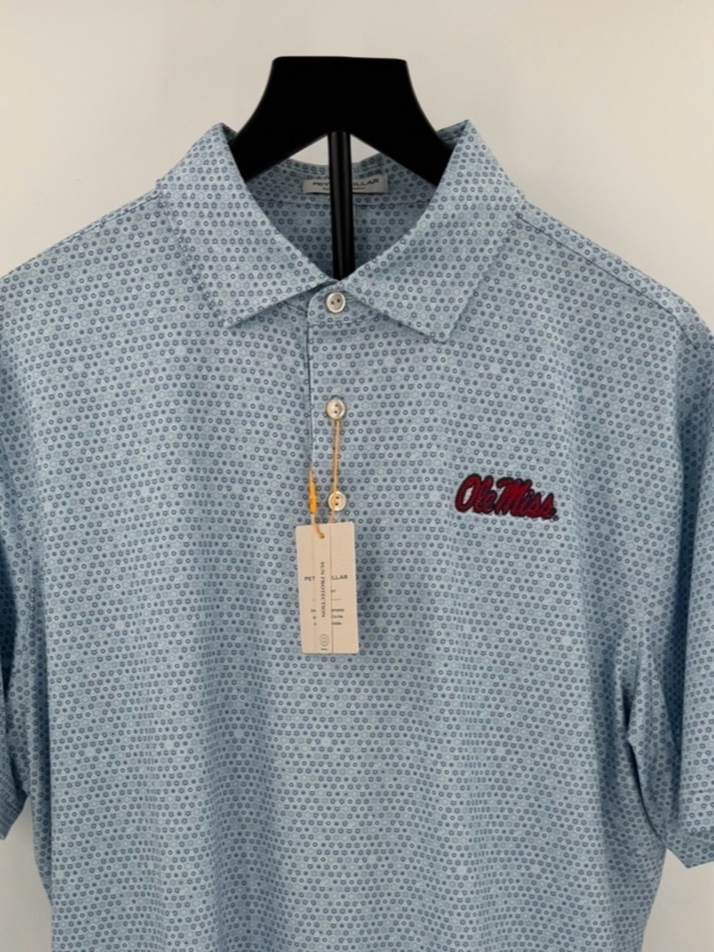HYDR! Peter Millar Ole Miss Powder Blue Ferdinand Performance Polo! Large - NWT